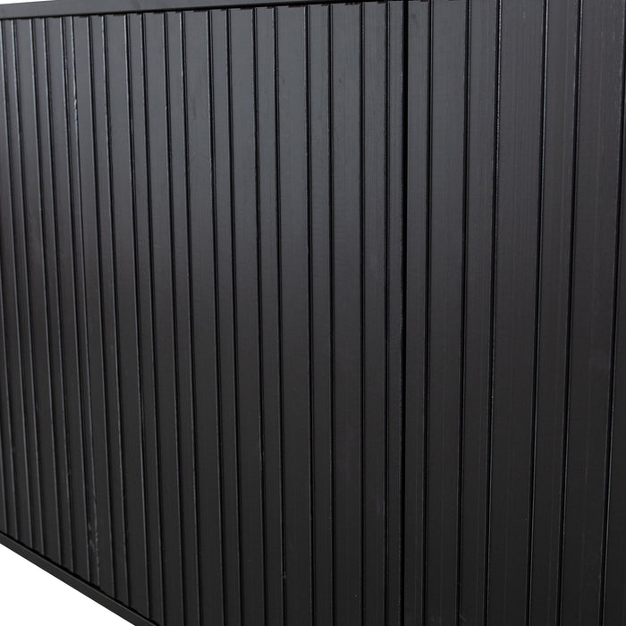 WOOOD New Gravure Dressoir B 200 cm - Grenen - Zwart