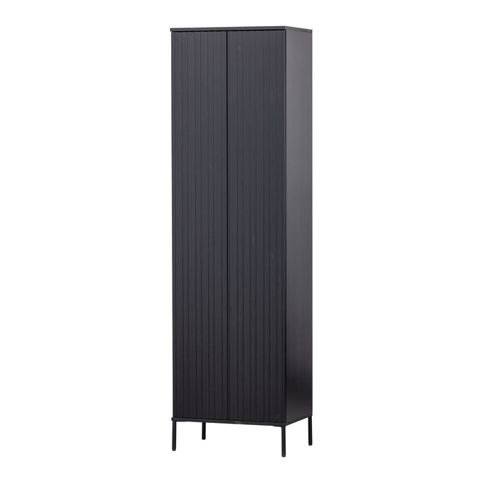 WOOOD New Gravure Hoge Opbergkast B 60 cm - Eiken - Zwart