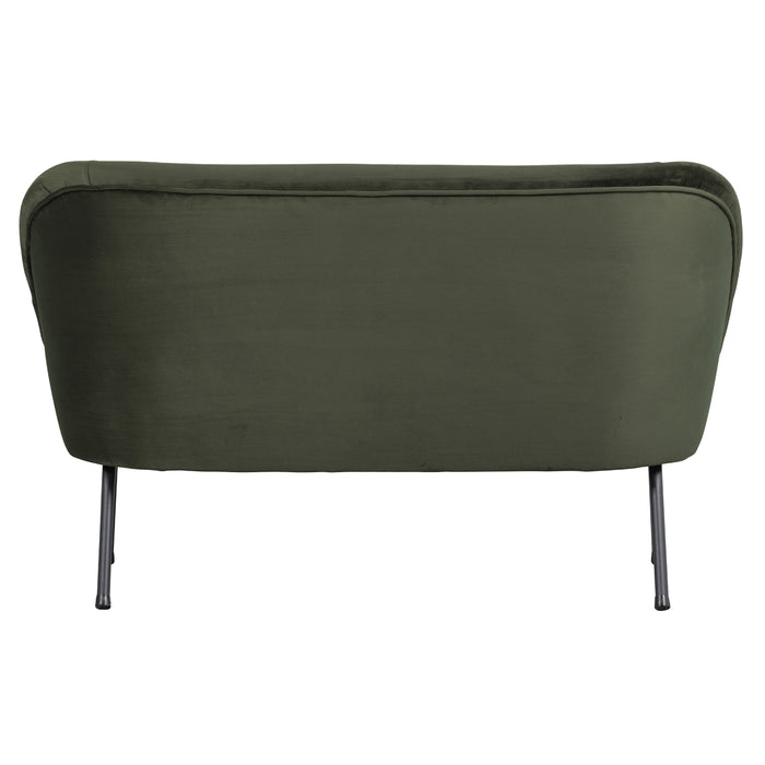 WOOOD Vogue 2-Zits Bankje - Velvet - Onyx - 68x110x65