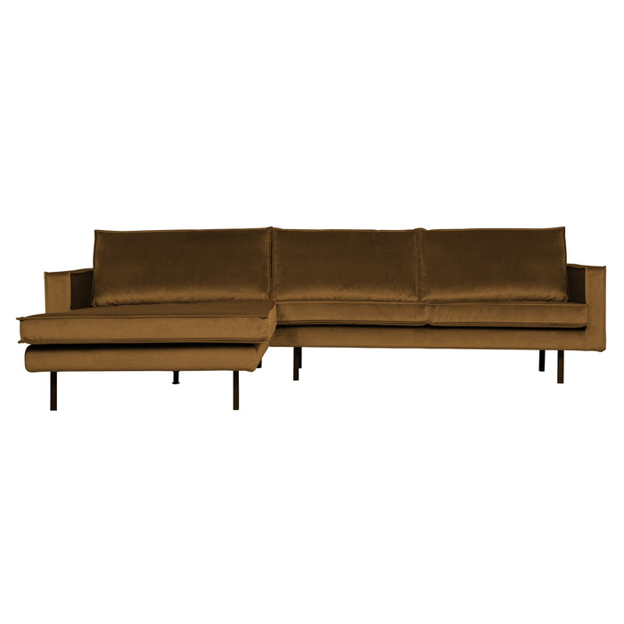WOOOD Rodeo Chaise Longue Links - Velvet -  Honinggeel