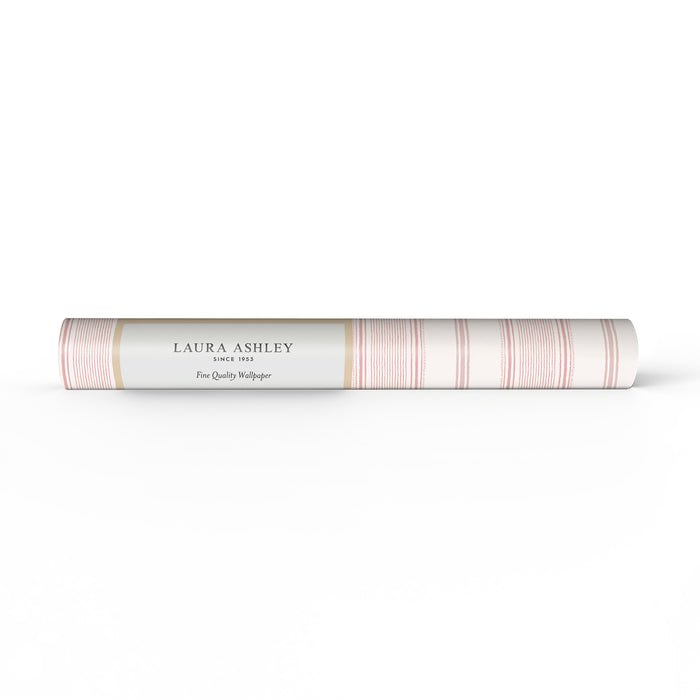 Laura Ashley Heacham Stripe Behang - Streep - 10mx52cm - Roze
