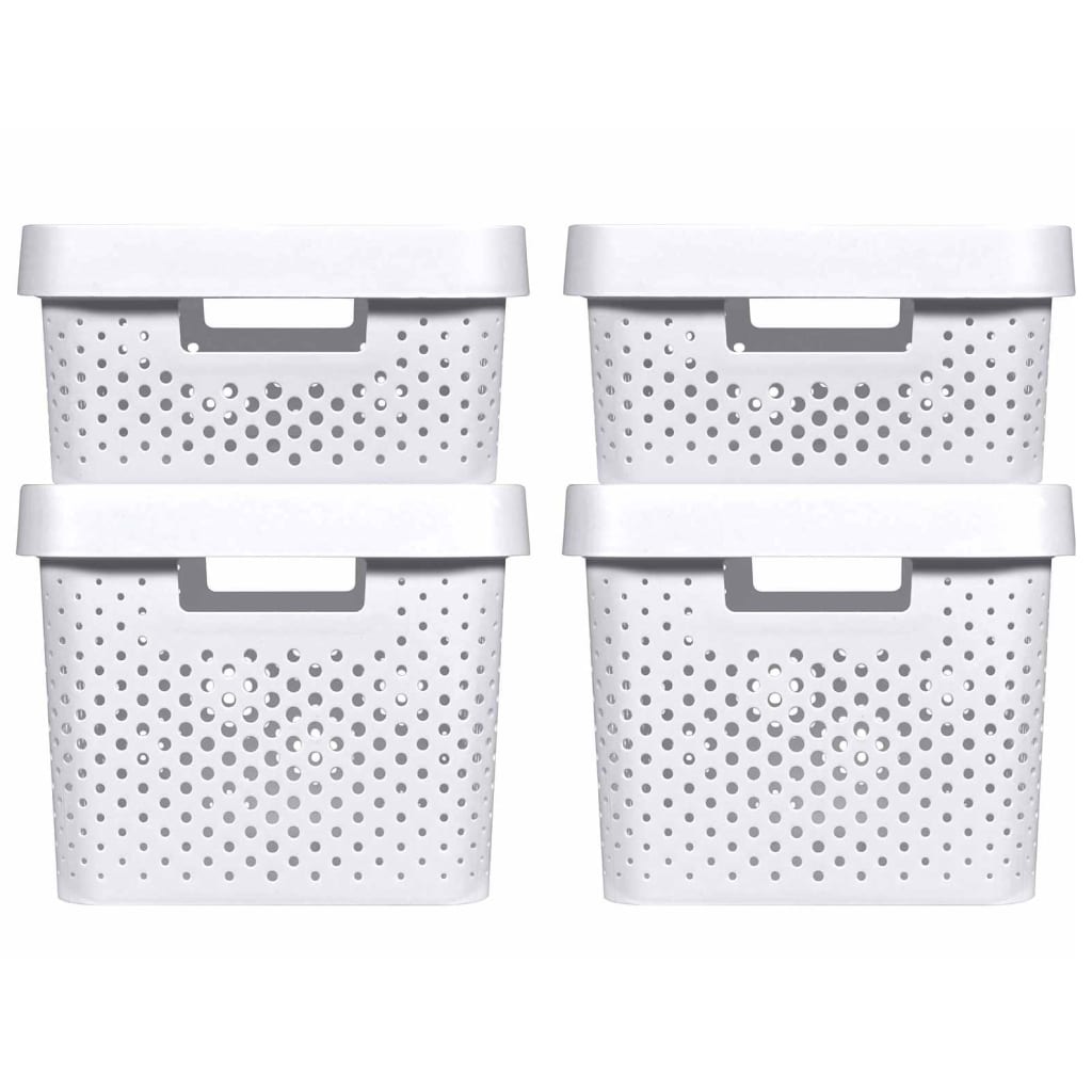 Curver Opbergboxen 4 st Infinity met deksel 11 L + 17 L wit