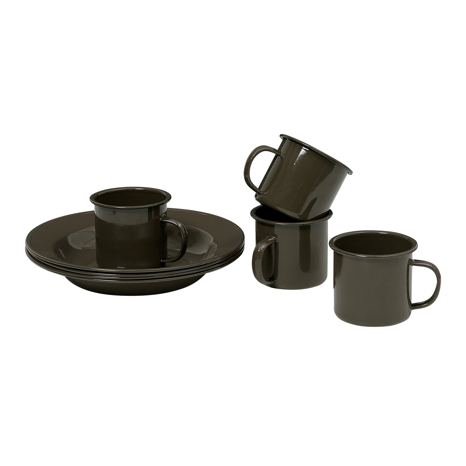 ferm LIVING Yard Picnic Serviesset - 8-delig - Olive Green