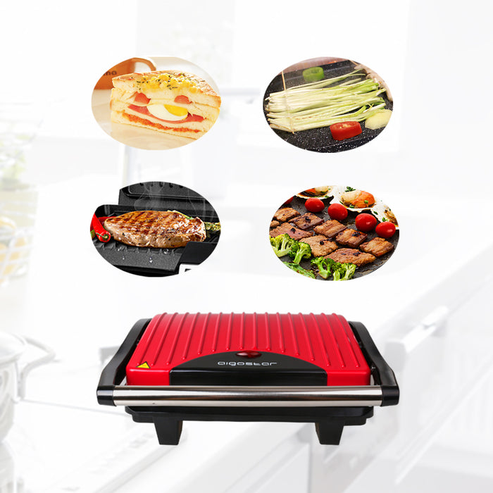 Aigostar Warme 30HHH - Panini maker|contactgrill - Rood