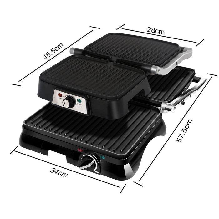 Aigostar Samson 30KLU - Contactgrill | Compact grillplaat - Zwart