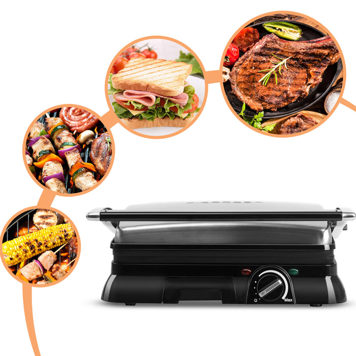 Aigostar Samson 30KLU - Contactgrill | Compact grillplaat - Zwart