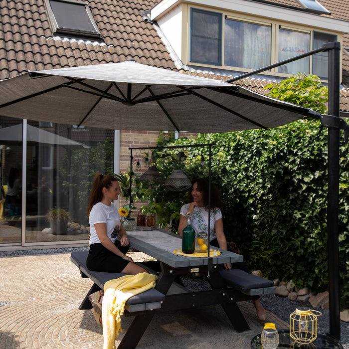 Nesling Coolfit Zweefparasol 300 x 300 cm - Gebroken wit