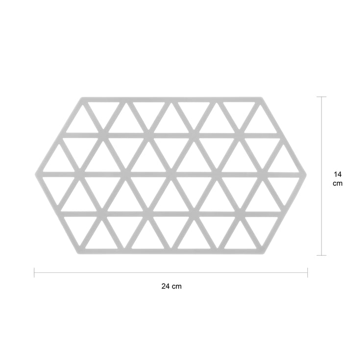 Krumble Siliconen pannenonderzetter Hexagon lang - Grijs