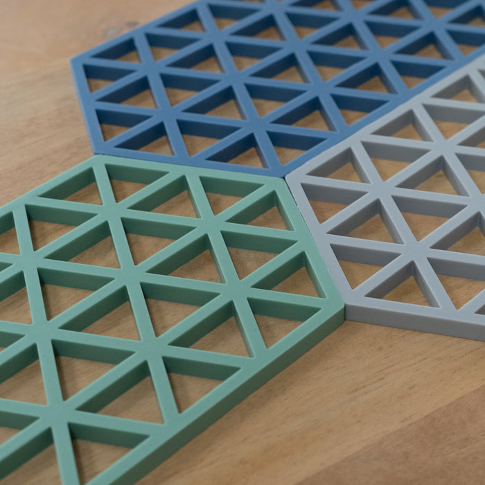 Krumble Siliconen pannenonderzetter Hexagon lang - Grijs