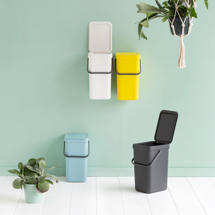 Brabantia Sort & Go Afvalemmer / Opberger 12 L - Donkergrijs