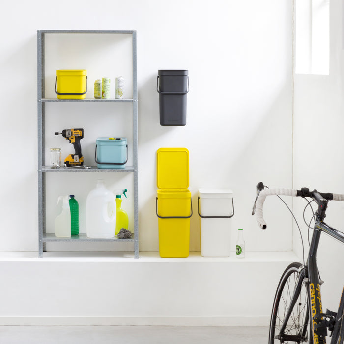 Brabantia Sort & Go Afvalemmer / Opberger 12 L - Donkergrijs