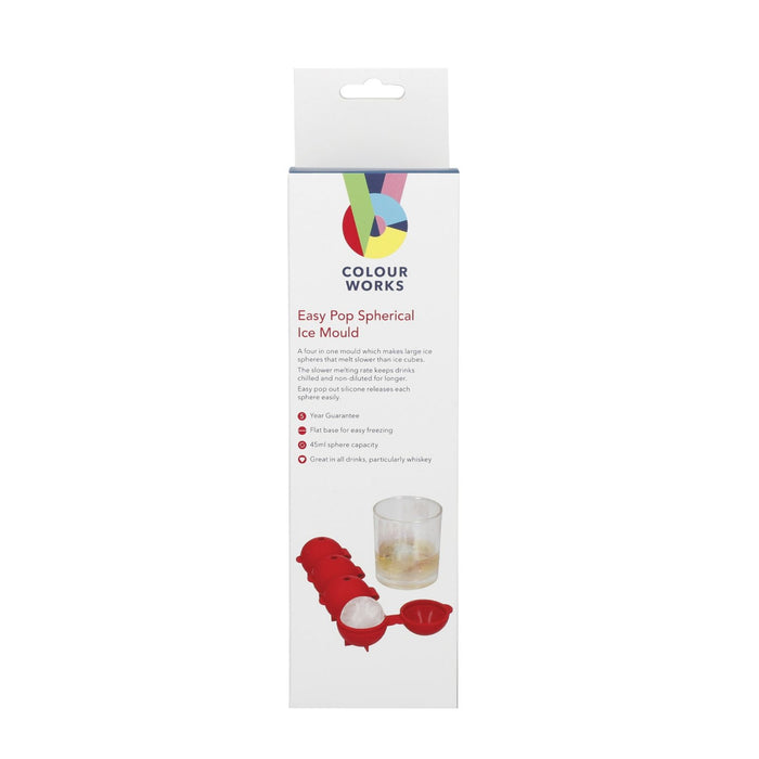 Siliconen Ronde Ijsblok mal, Rood - Colourworks