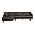 WOOOD Rodeo Hoekbank Links - Eco-leder -  Zwart