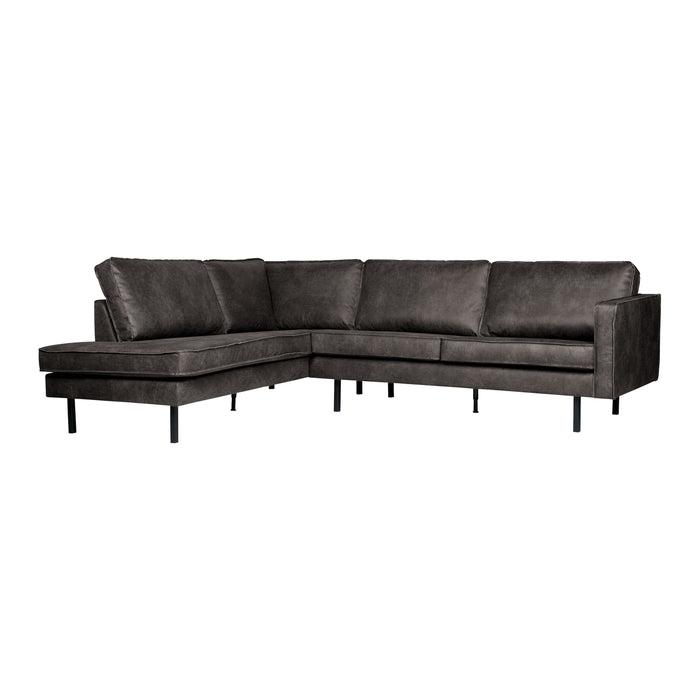 WOOOD Rodeo Hoekbank Links - Eco-leder -  Zwart