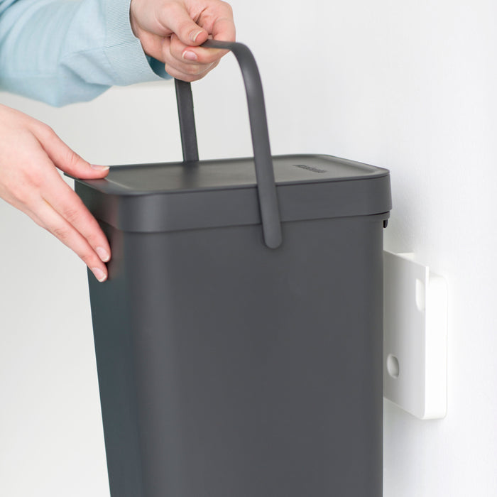 Brabantia Sort & Go Afvalemmer / Opberger 12 L - Donkergrijs