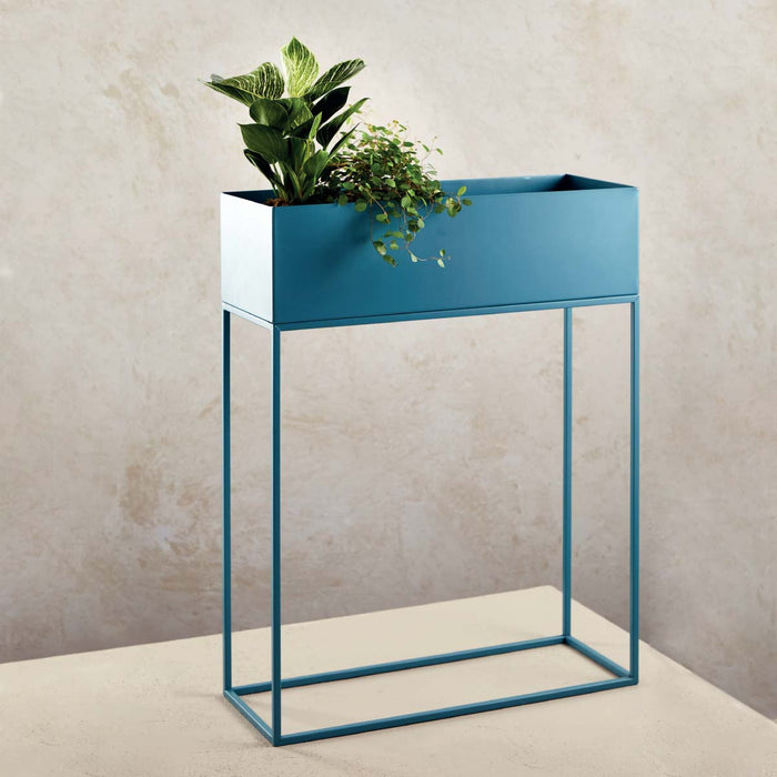 Lisomme staande plantenbak Xavi - Metaal - B55 x H70 x D20 cm - Blauw