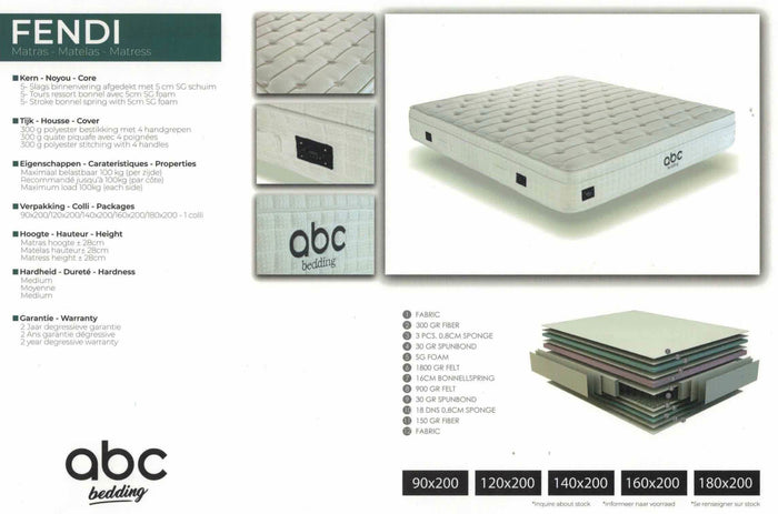 Lions Design Fendi 120x200 SG-30 Polyeter schuim Matras
