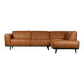 WOOOD Statement Hoekbank Rechts - Eco-leder - Cognac