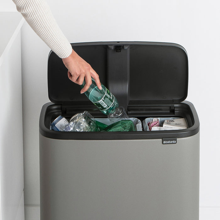 Brabantia Bo Touch Bin Afvalemmer 11 + 23 L - Mineral Concrete Grey