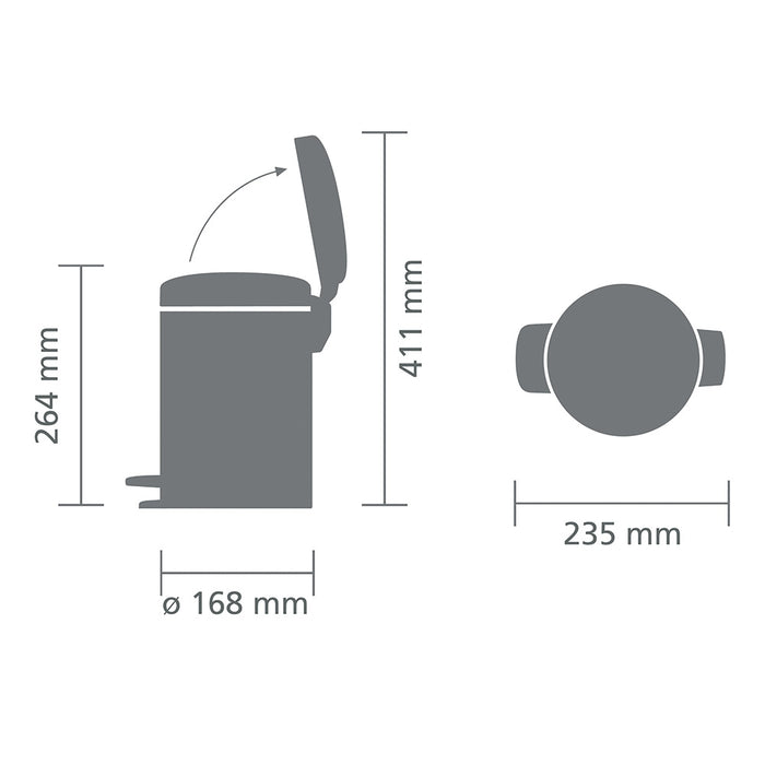 Brabantia NewIcon Mineral Pedaalemmer 3 Liter