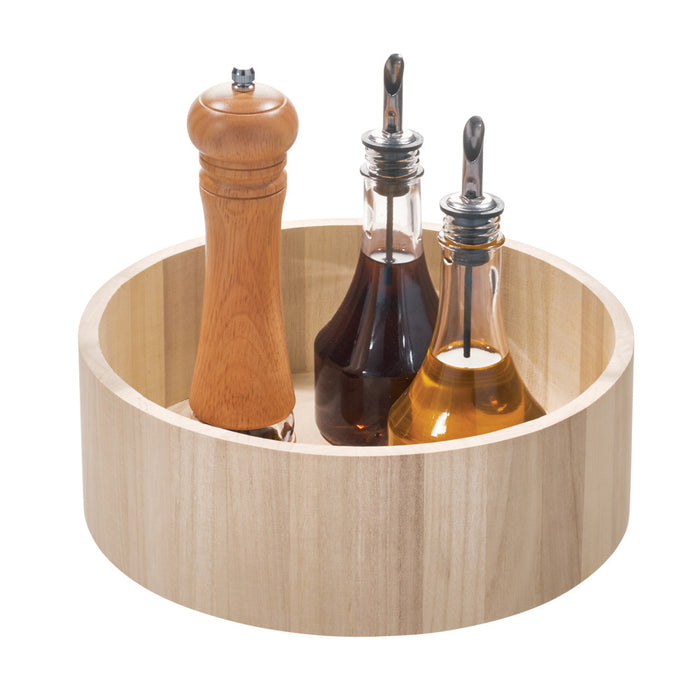 Draaiplateau met Randen, 26.7 cm, Paulownia Hout, Beige - iDesign | Ec