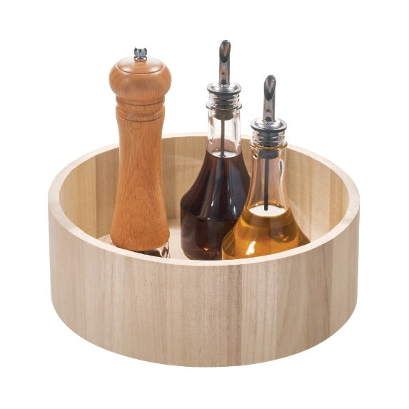 Draaiplateau met Randen, 26.7 cm, Paulownia Hout, Beige - iDesign | Ec