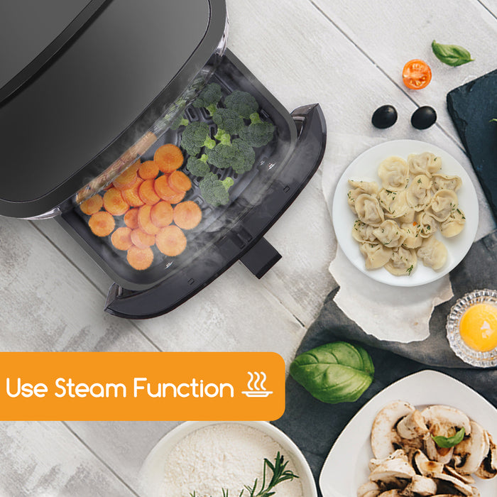 Aigostar Melodia 30XQJ-Airfryer-Heteluchtfriteuse-Stoomoven-Zwart