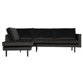 WOOOD Rodeo Hoekbank Links - Velvet -  Antraciet