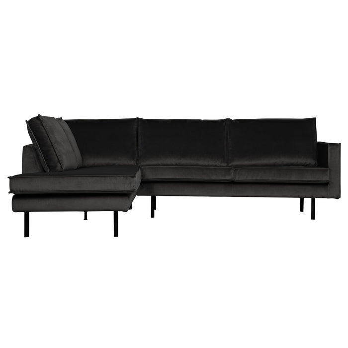 WOOOD Rodeo Hoekbank Links - Velvet -  Antraciet