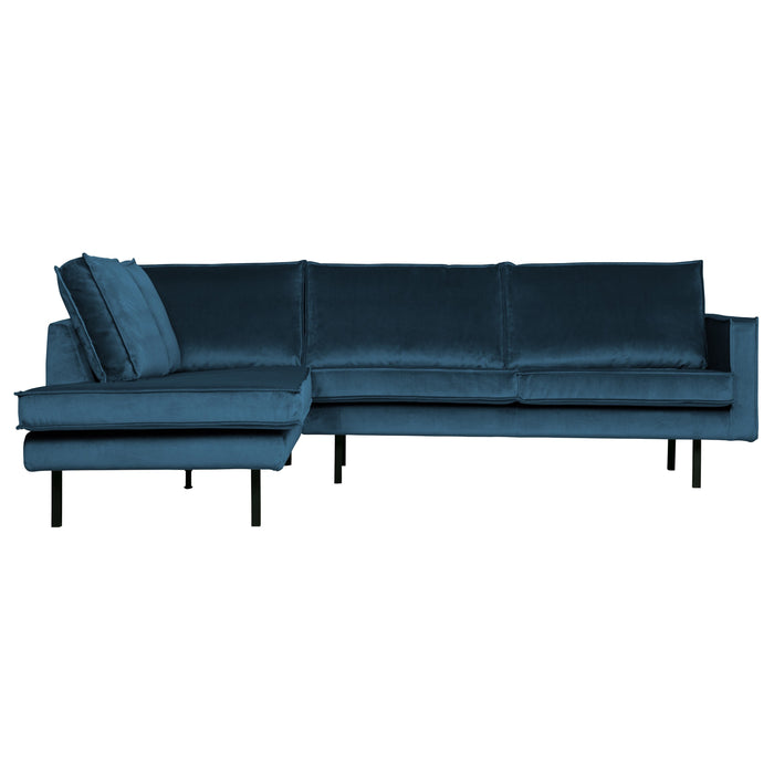 WOOOD Rodeo Hoekbank Links - Velvet -  Blauw