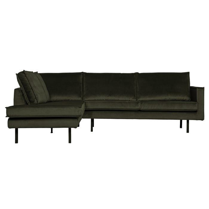 WOOOD Rodeo Hoekbank Links - Velvet -  Green Hunter