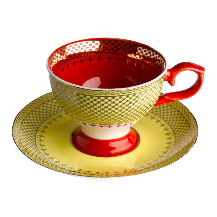 POLSPOTTEN Grandma Espresso Kop & Schotel Set van 4 - 0,09 L