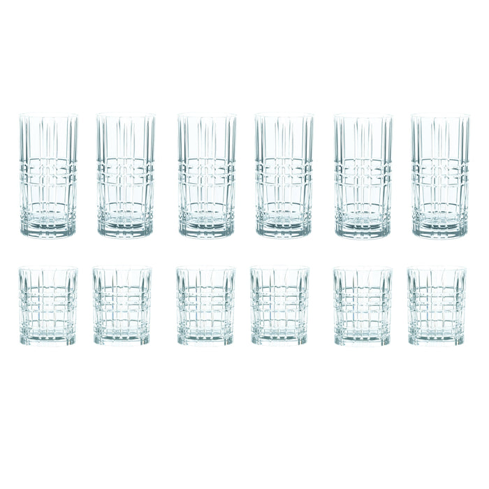 Nachtmann Square Whiskey- en Longdrinkglazen Set 12-delig