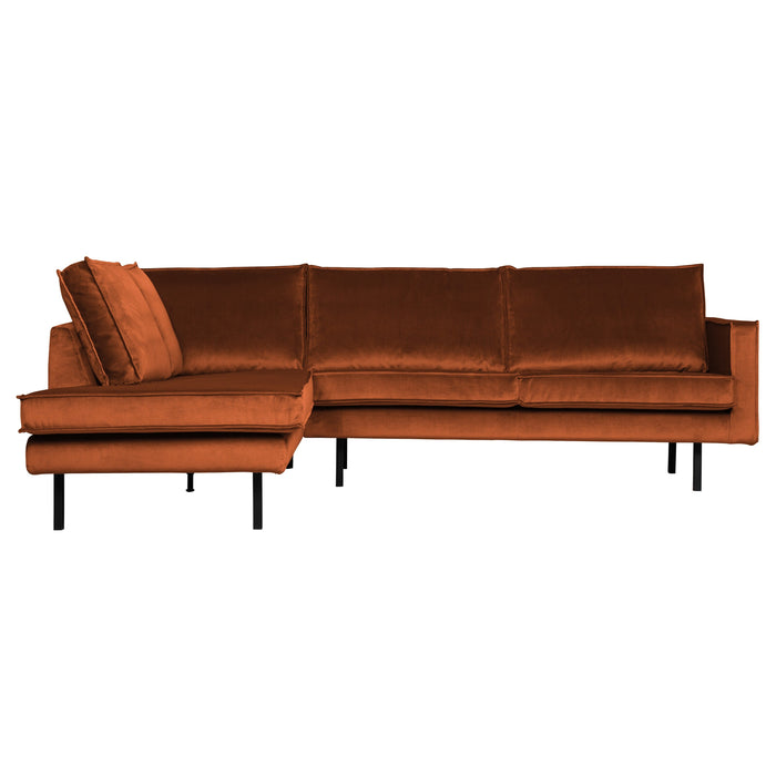 WOOOD Rodeo Hoekbank Links - Velvet -  Roest