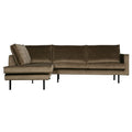 WOOOD Rodeo Hoekbank Links - Velvet -  Taupe