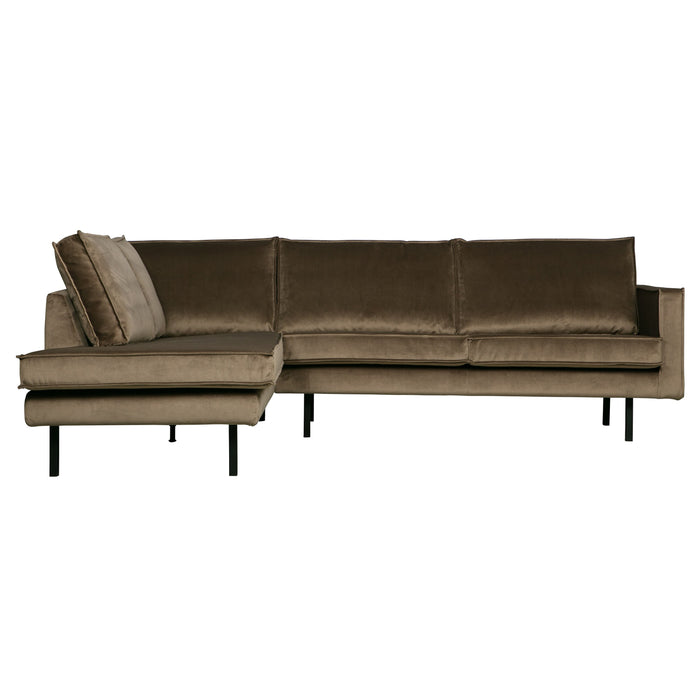WOOOD Rodeo Hoekbank Links - Velvet -  Taupe