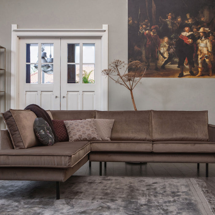 WOOOD Rodeo Hoekbank Links - Velvet -  Taupe