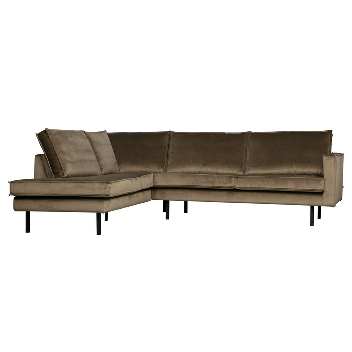 WOOOD Rodeo Hoekbank Links - Velvet -  Taupe