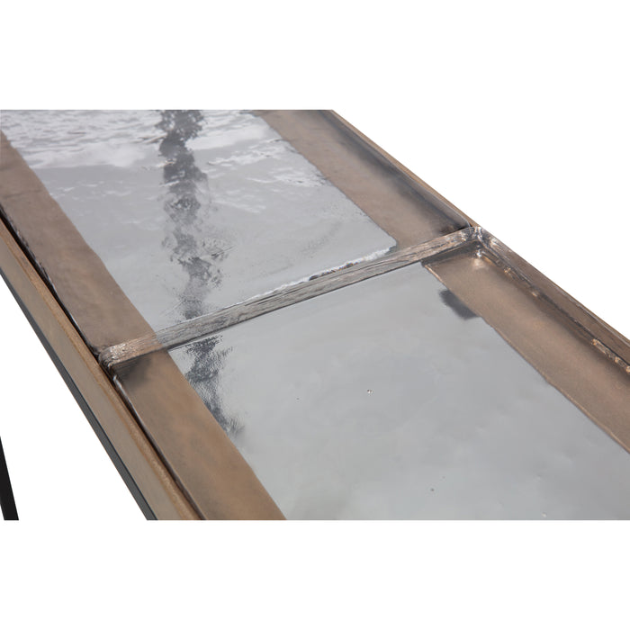 WOOOD Sunday bijzettafel - Metaal|Glas - Zwart - 74x82x21