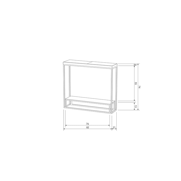 WOOOD Sunday bijzettafel - Metaal|Glas - Zwart - 74x82x21
