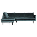 WOOOD Rodeo Hoekbank Links - Velvet -  Teal