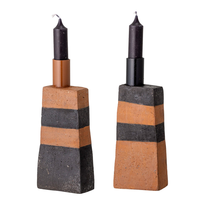 Bloomingville Terracotta Kandelaar - Set van 2