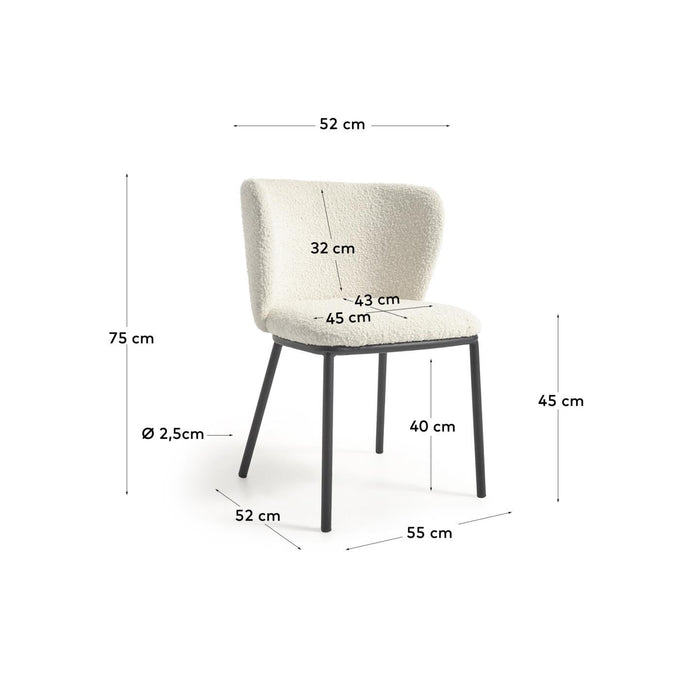 Kave Home Ciselia Eetkamerstoel - Wit