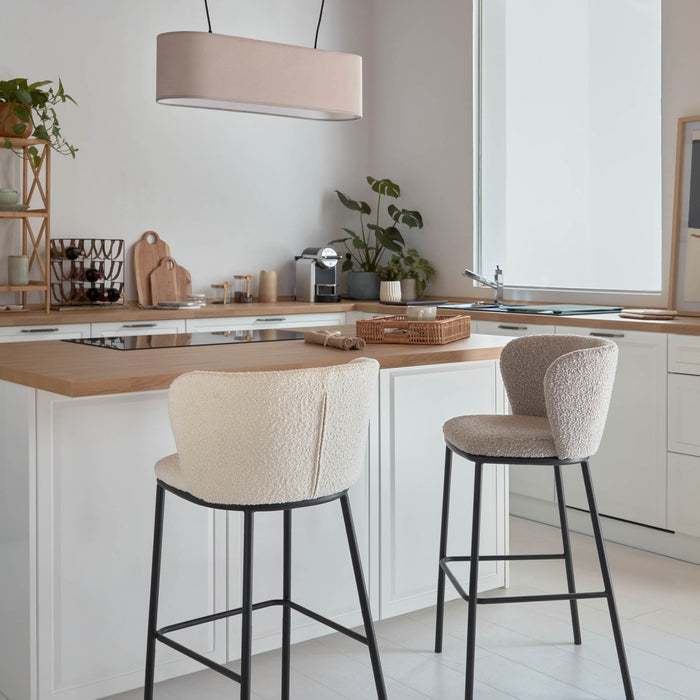 Kave Home Ciselia Barkruk - Lichtgrijs