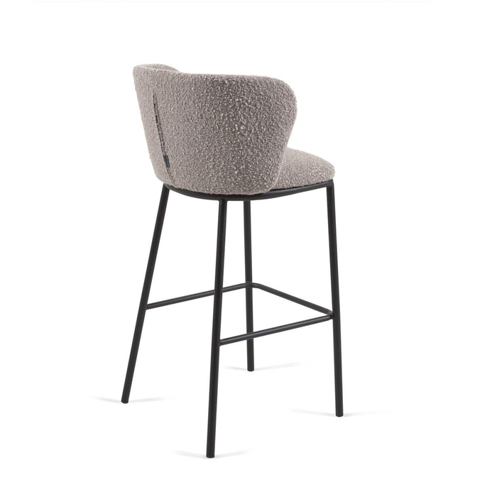 Kave Home Ciselia Barkruk - Lichtgrijs