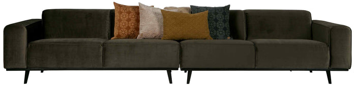 WOOOD Statement 4-zitsbank XL - Fluweel - Dark Green Hunter