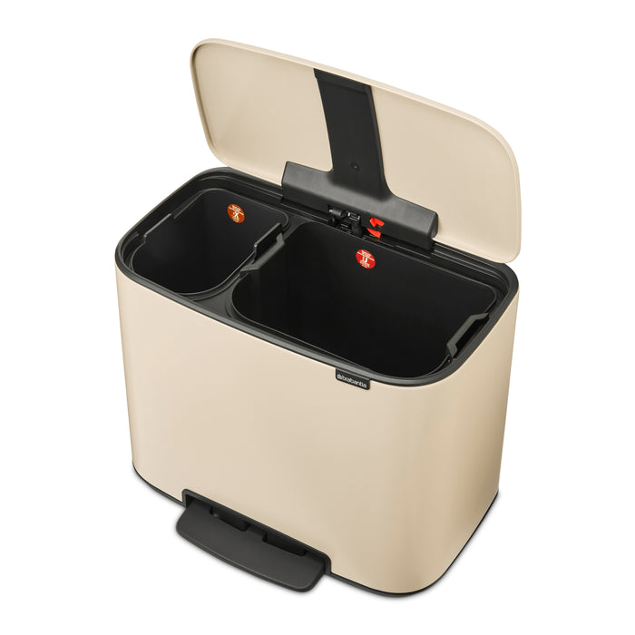 Brabantia Bo Pedaalemmer 34 Liter (11 + 23 Liter) - Soft Beige