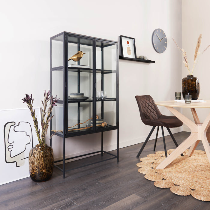 by fonQ  Jaxon Vitrinekast 150 x 77 cm - Zwart