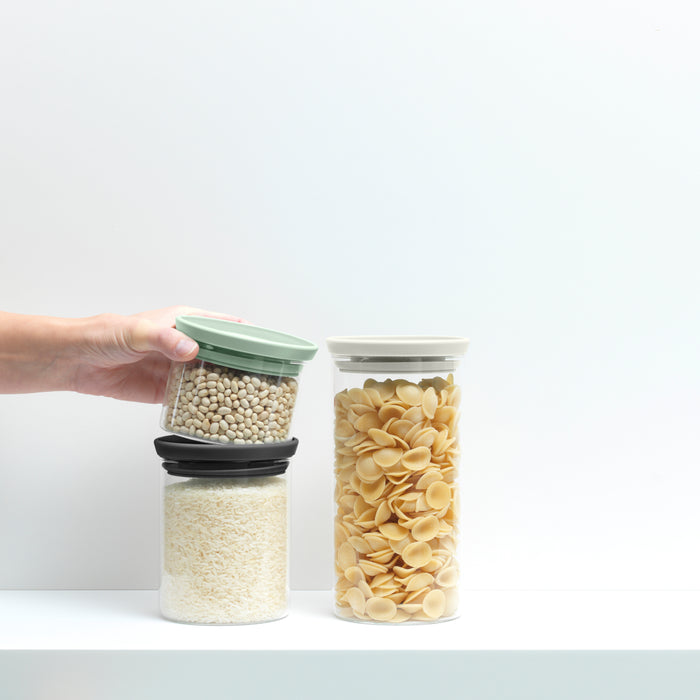 Brabantia Glazen Voorraadbussen stapelbaar - Set van 3