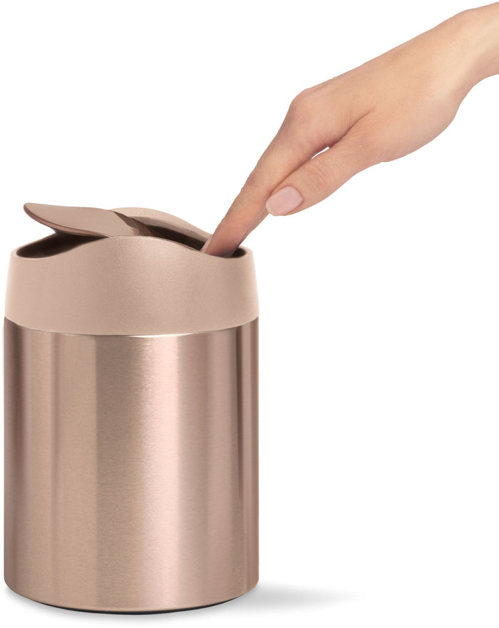 Simplehuman - Mini Can Afvalemmer, 1.5 L, Roségoud - Simplehuman